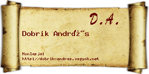 Dobrik András névjegykártya