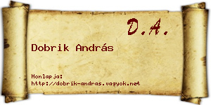 Dobrik András névjegykártya