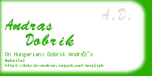 andras dobrik business card